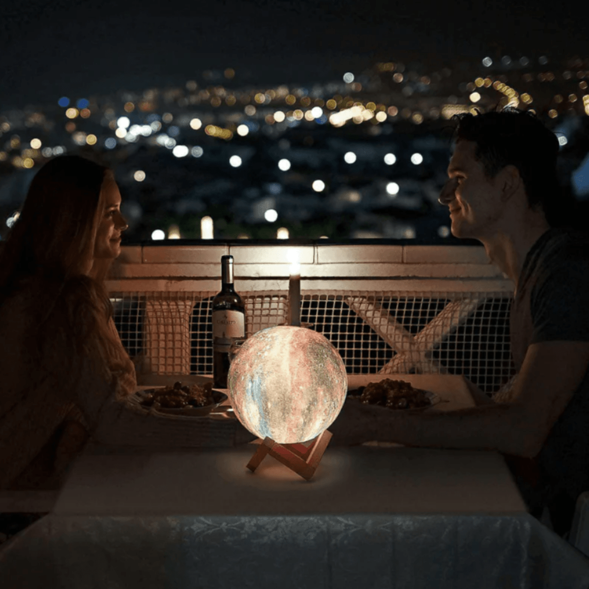 GALAXY MOONLAMP - 3D moon lamp with 16 colours & wooden stand