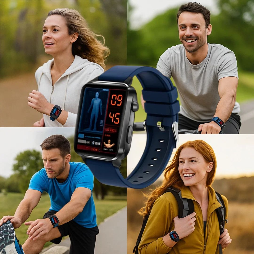 GlucoWell | Non-Invasive Diabetes Smartwatch – Blood Sugar Monitor – HD Display – Pain-Free Glucose Tracking for Adults Charly