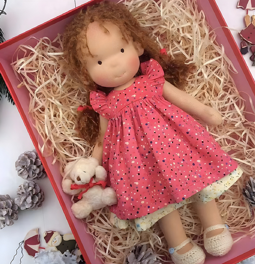 Handmade Waldorf Doll in Soft Fabric - Creative Toy for Children