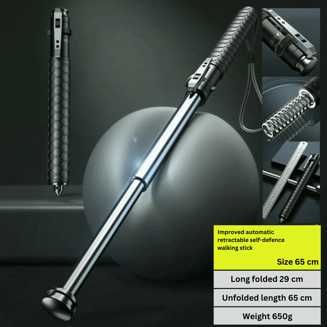HIKESHIELD - Adjustable Alloy Steel Hiking Stick with Anti-Slip Handle for Stable Support While Hiking and Traveling