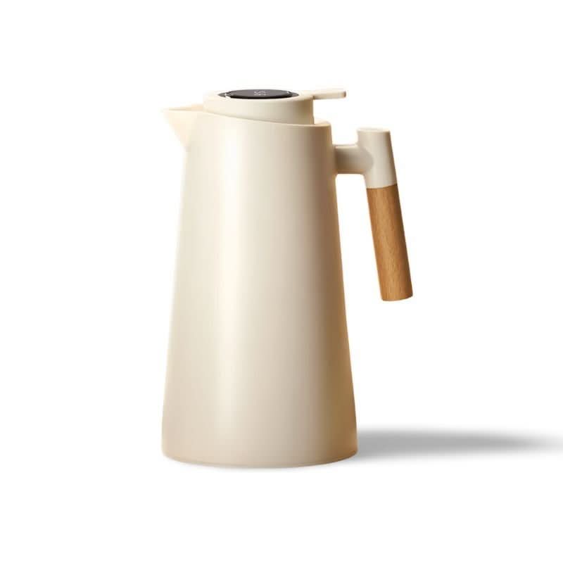 LATTEA THERMO – Double-walled Thermos Flask with Temperature Display and Wooden Handle