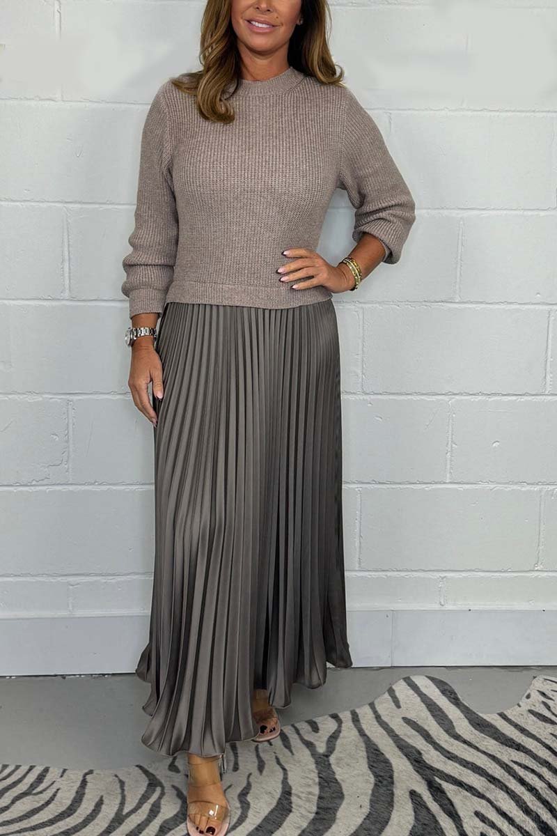 Long Sleeve Jumper & Pleated Bottom Dress