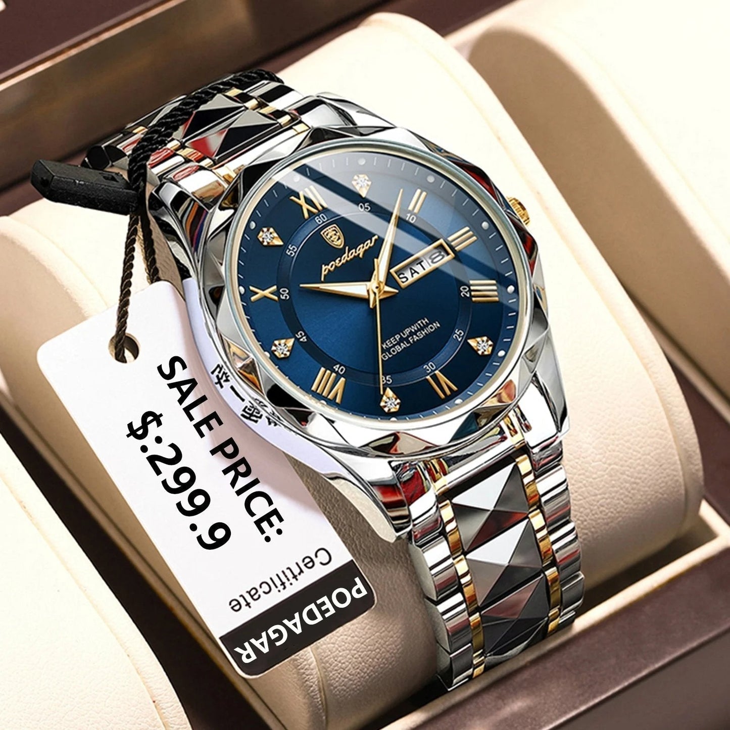 Luxury Waterproof Men's Watch from a Premium Brand with Luminous Function