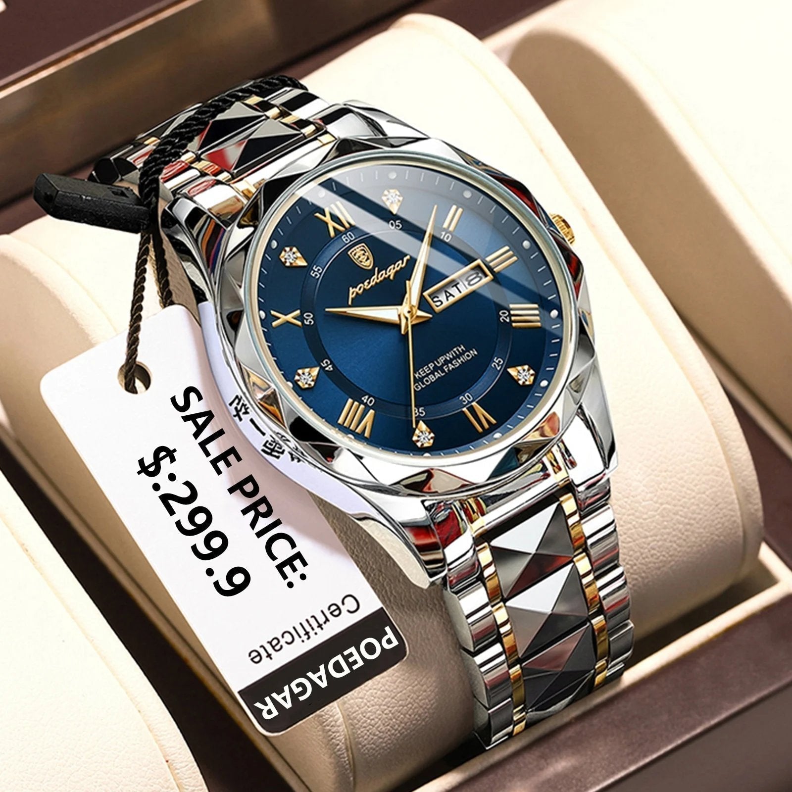 Luxury Waterproof Men's Watch from a Premium Brand with Luminous Function