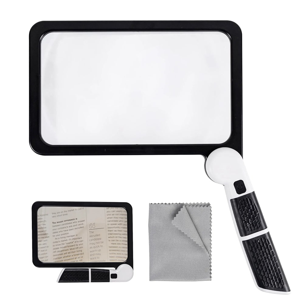 MagniView | Full Page LED Magnifier with 5X Clear Zoom for Reading and Fine Detail Tasks