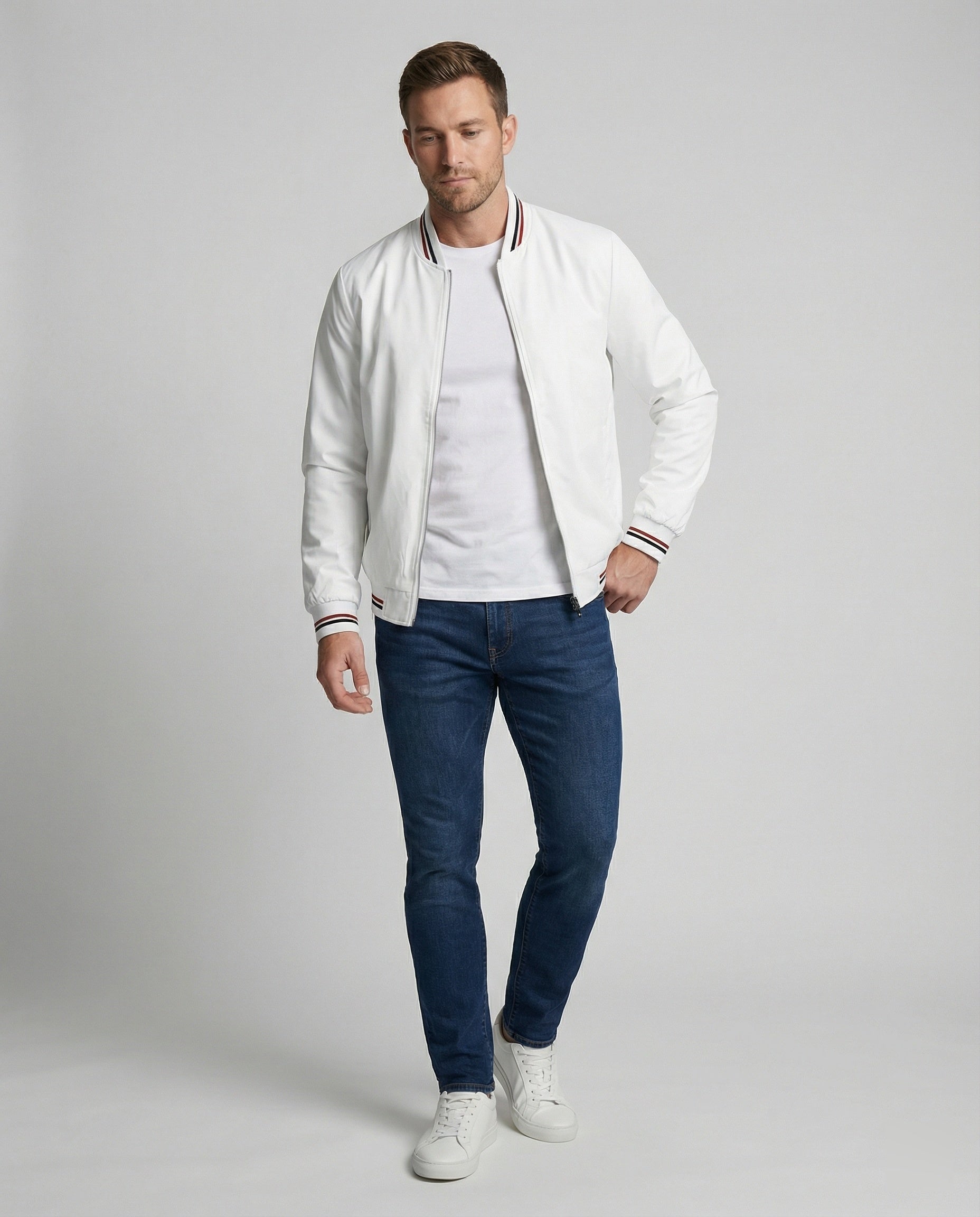 Men's Casual Transition Jacket with Water-Repellent Surface & Stand-Up Collar | Charly
