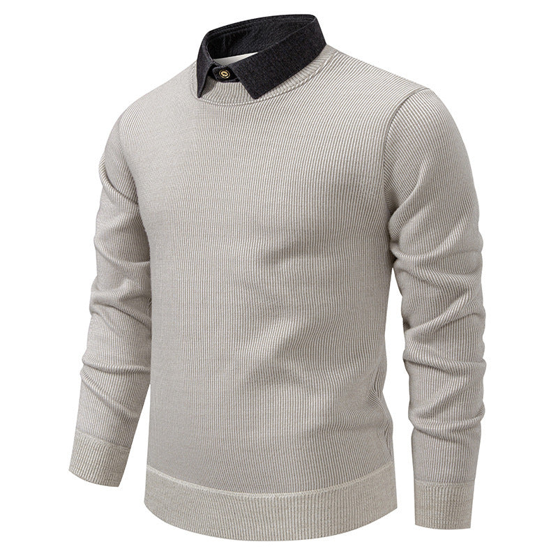 Men's Fine Knit Sweater with Modern Collar & Elegant Design | Charly