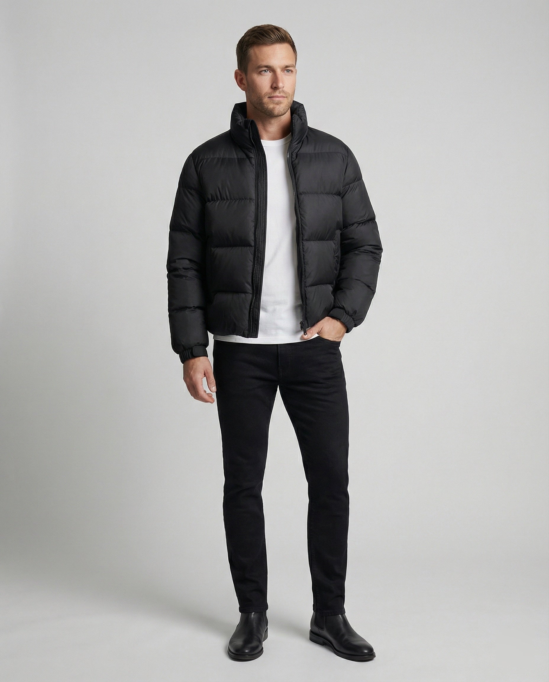 Men's Puffer Jacket Made of Duck Feathers with Warmth & Hood | Charly