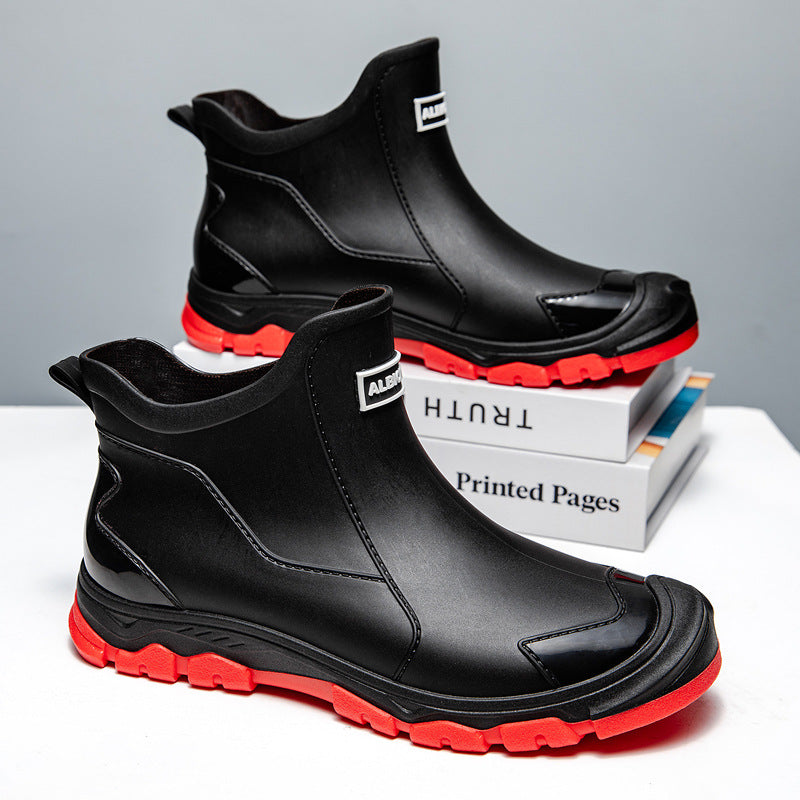 Men's Waterproof Rubber Boots with Slip-Resistant Sole and Flexible Entry Charly