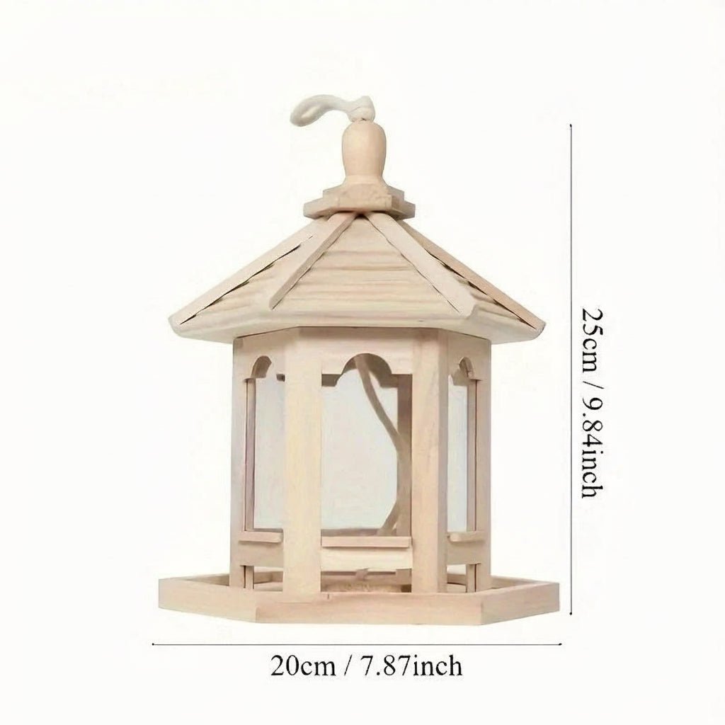 NATUREWELL – Rustic, handmade birdhouse with integrated water system made of wood
