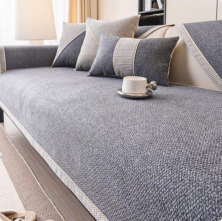 NATURWEFT – Non-slip cotton-linen sofa cover for all seasons