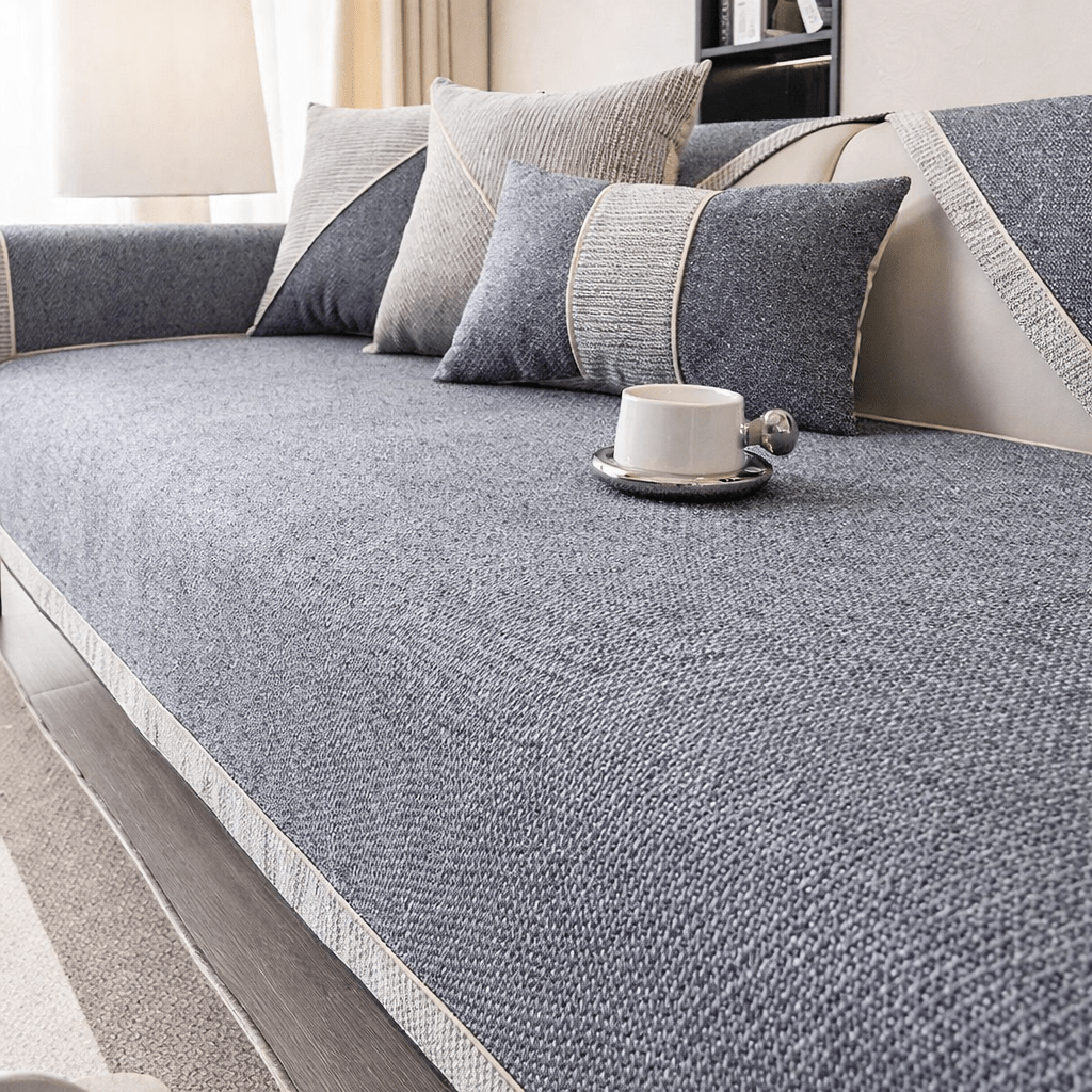 NATURWEFT – Non-slip cotton-linen sofa cover for all seasons