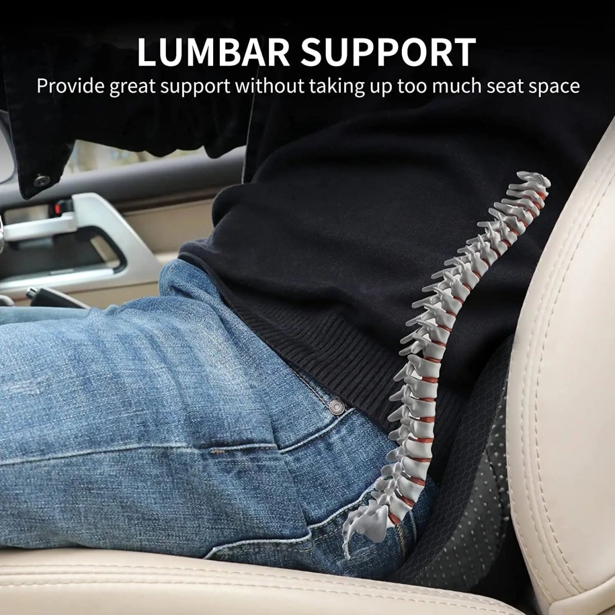 NERVOLIFT – Memory Foam Car Seat Cushion for Sciatica Relief and Posture Support