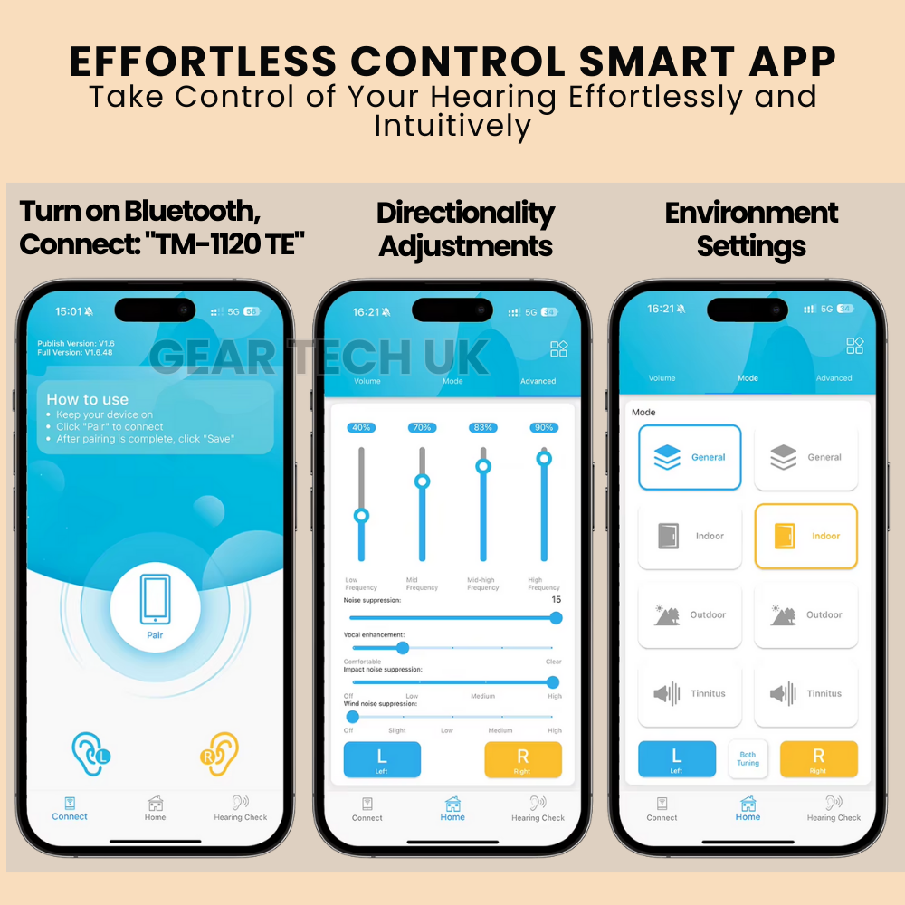 No Prescription Bluetooth App Control Hearing Aids UK