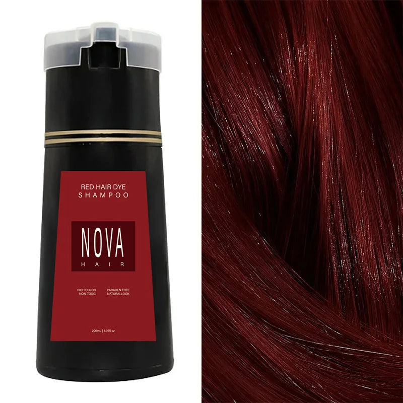 NovaHair Color+ Coloring Shampoo – Long-Lasting Coverage Without Ammonia, Easy Application, 5 Available Shades