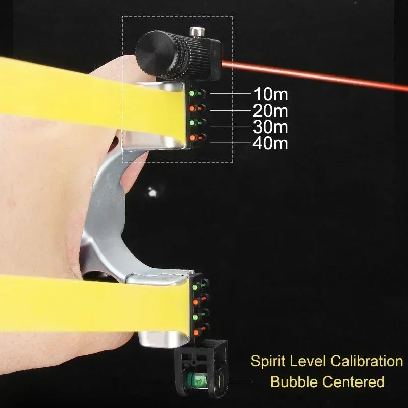 Outdoor Precision Slingshot, Anti-Slip Grip, LED & Level