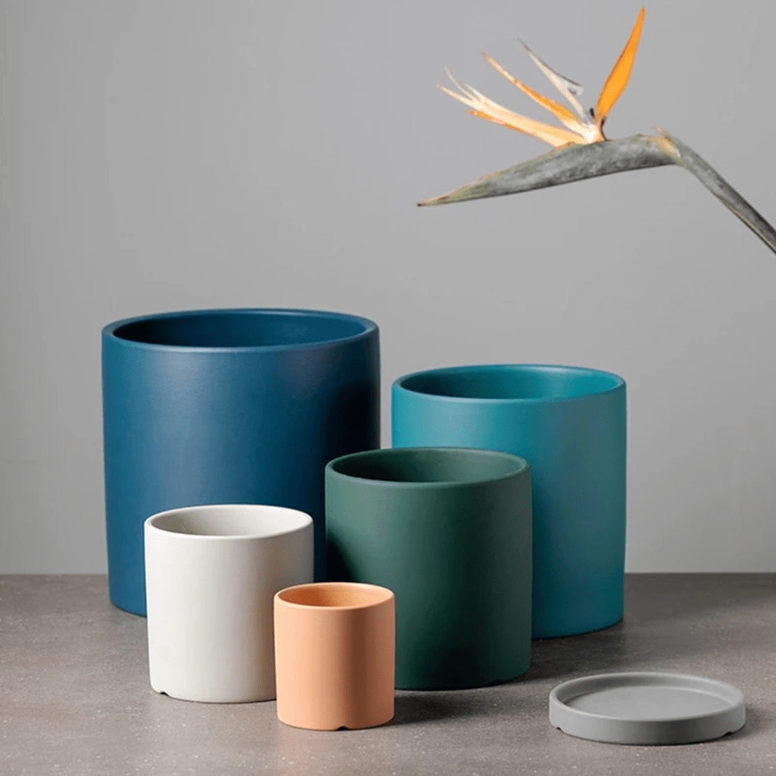 PLANTIVA – Elegant flowerpot made of ceramic with saucer