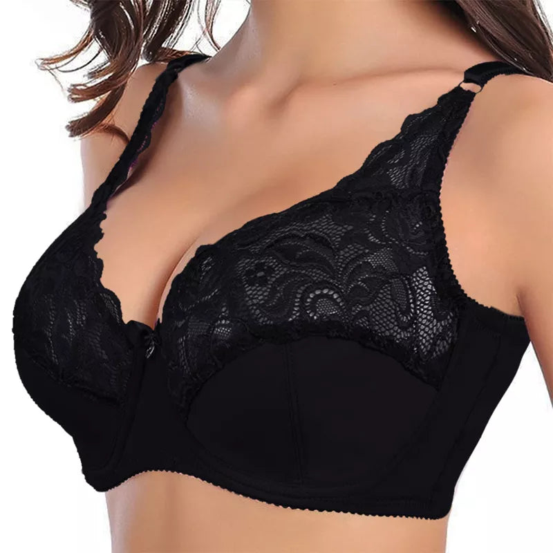 Plus-size lace push-up bra