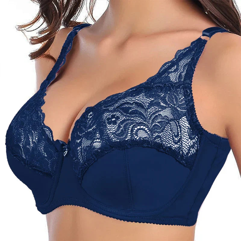 Plus-size lace push-up bra