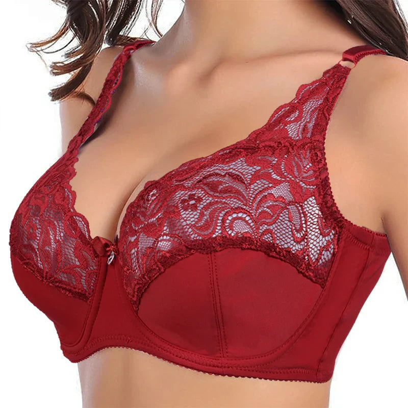 Plus-size lace push-up bra