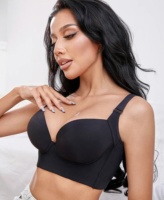Plus-size push-up bra with deep cups.