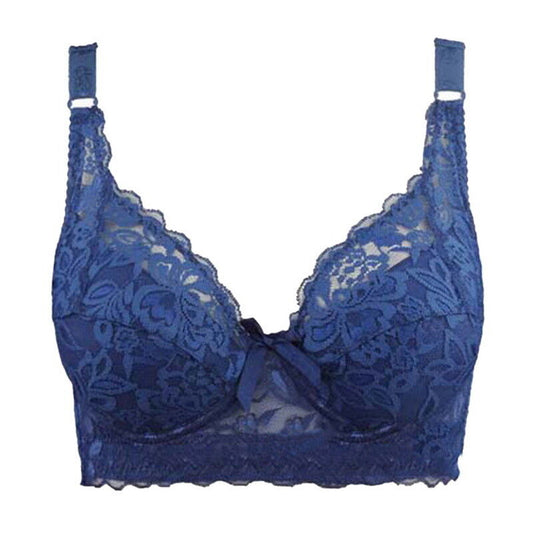 Plus-size wire-free lace bra