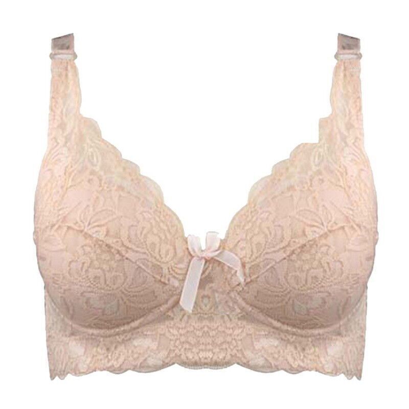 Plus-size wire-free lace bra