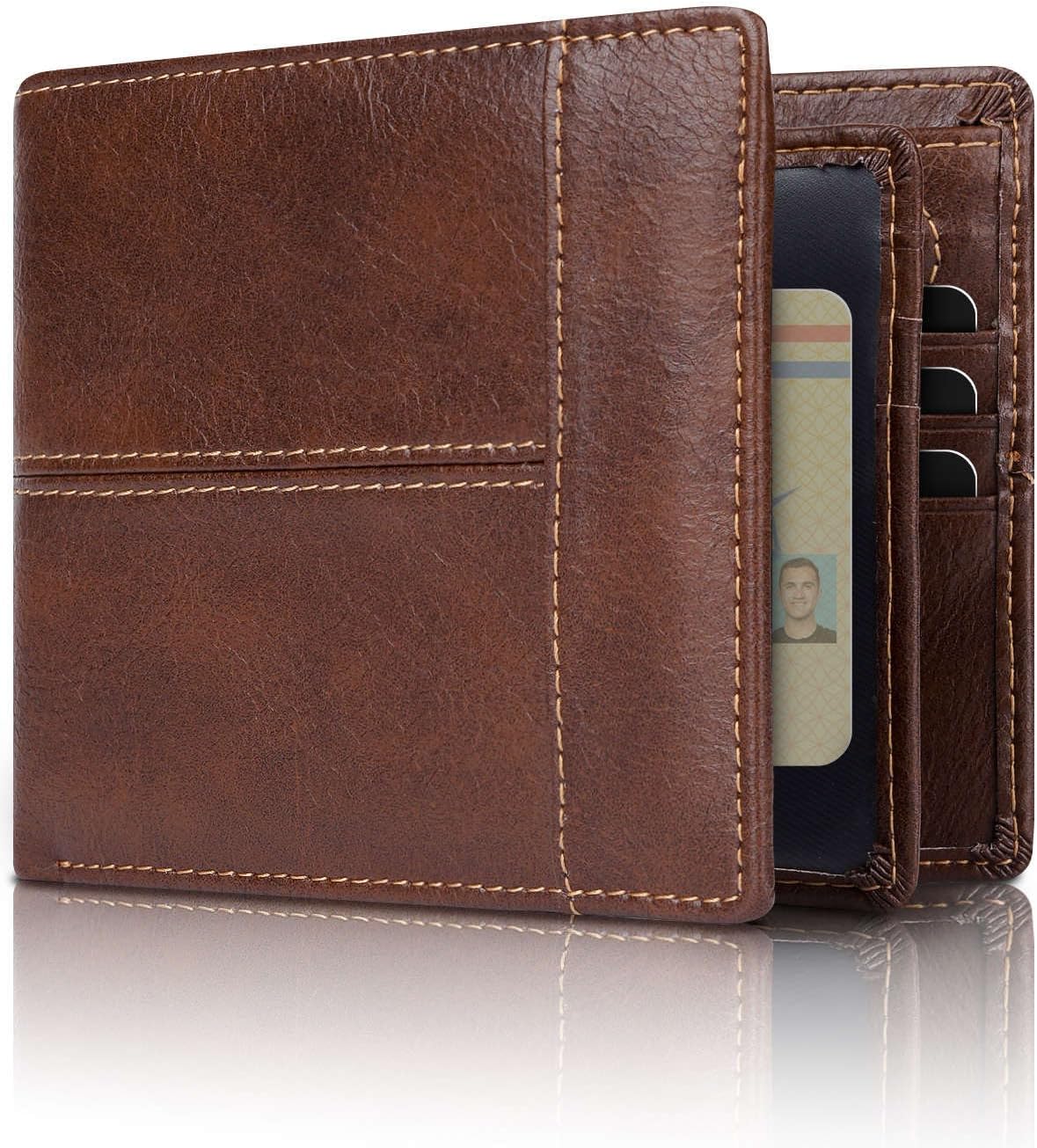 Premium RFID-Blocking Leather Bifold Wallet for Men - SlimArmor