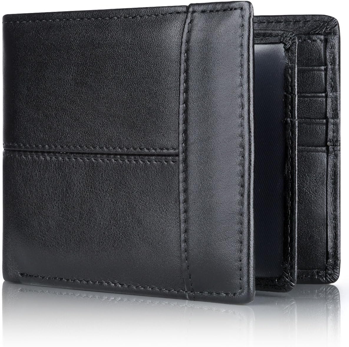 Premium RFID-Blocking Leather Bifold Wallet for Men - SlimArmor