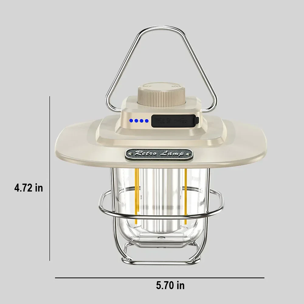 Retro Rechargeable LED Camping Lantern - NostalgiaGlow