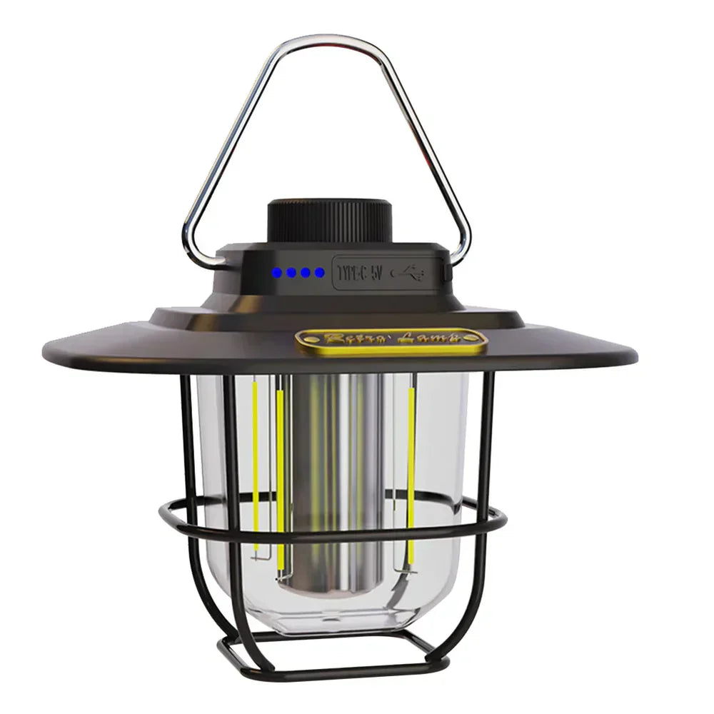 Retro Rechargeable LED Camping Lantern - NostalgiaGlow