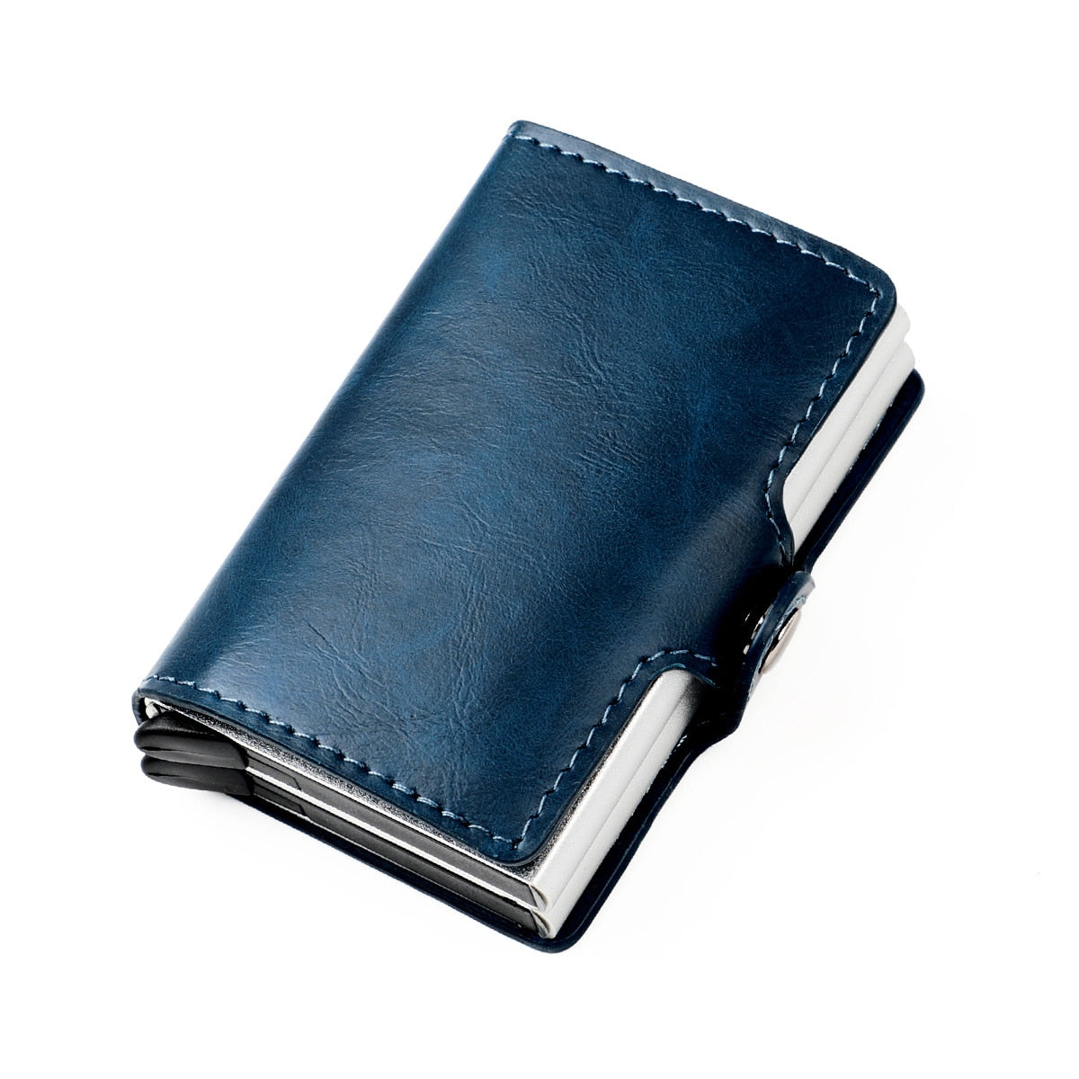 RFID Leather Wallet with Pop-up Aluminum Holders - Protect Your Cards and Identity
