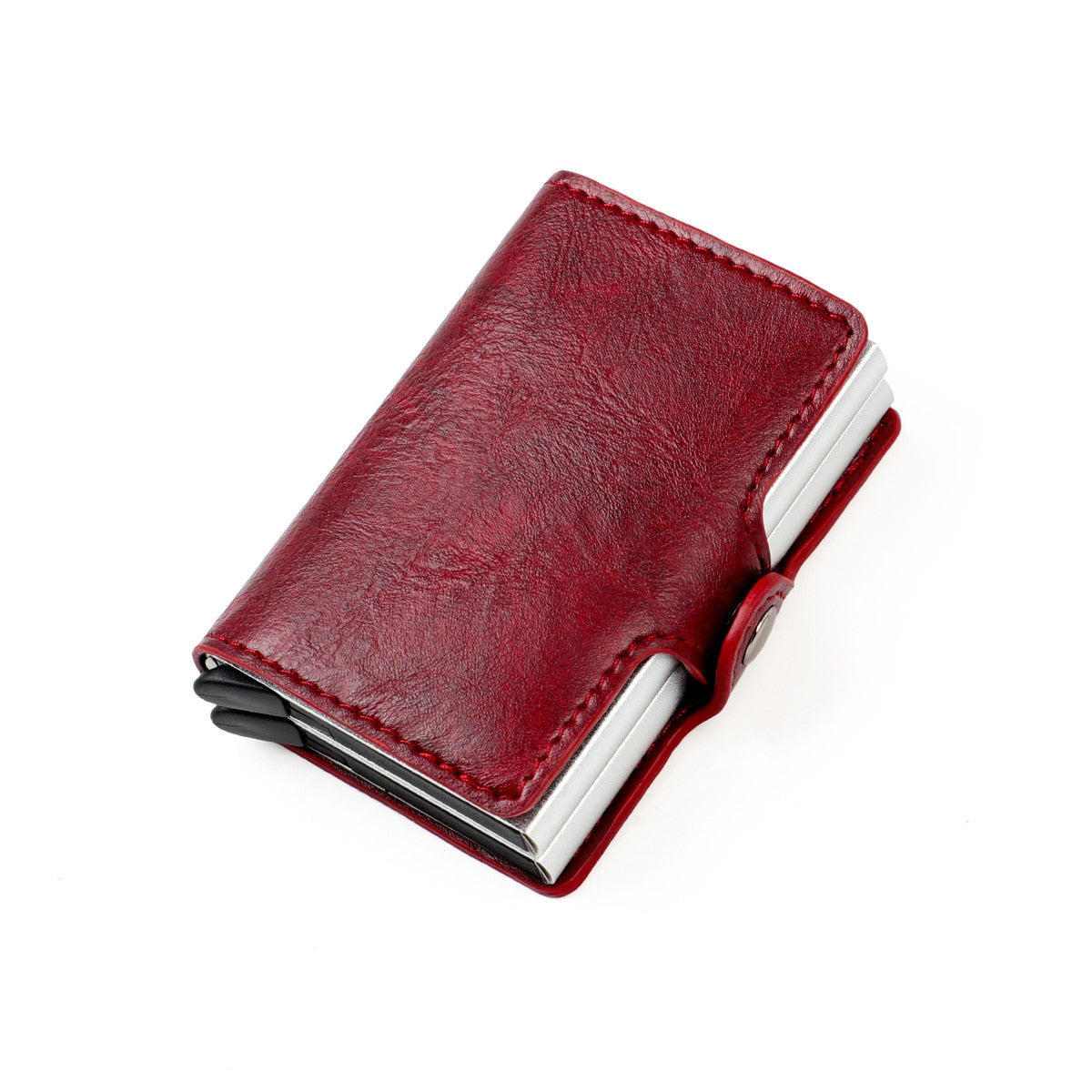 RFID Leather Wallet with Pop-up Aluminum Holders - Protect Your Cards and Identity
