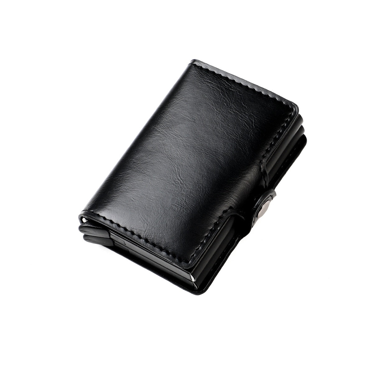 RFID Leather Wallet with Pop-up Aluminum Holders - Protect Your Cards and Identity