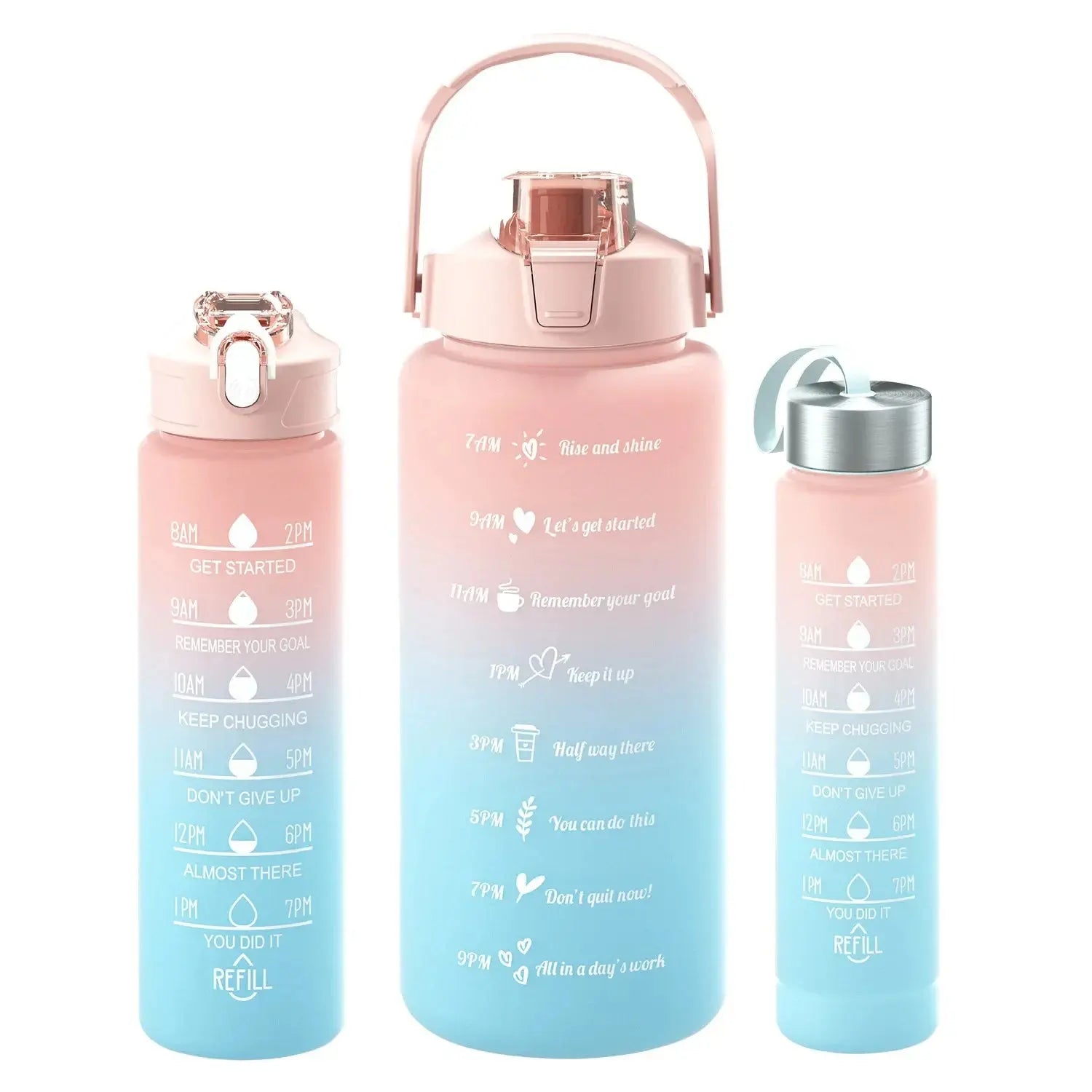 Set of 3 Motivation Water Bottles