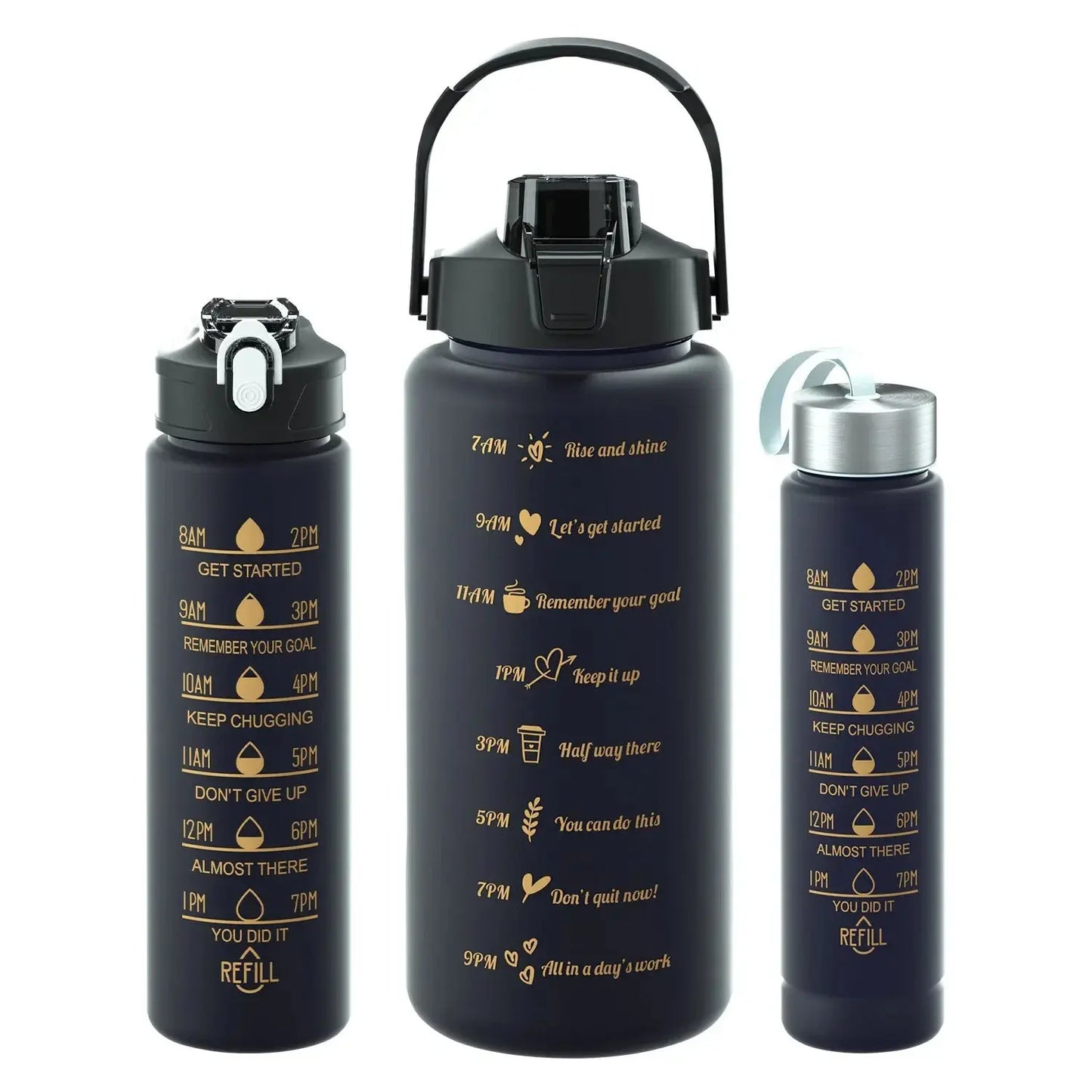 Set of 3 Motivation Water Bottles