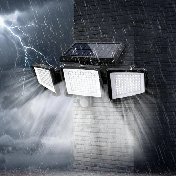 SUNDEFENSE – Solar-powered security light with motion sensor & remote control