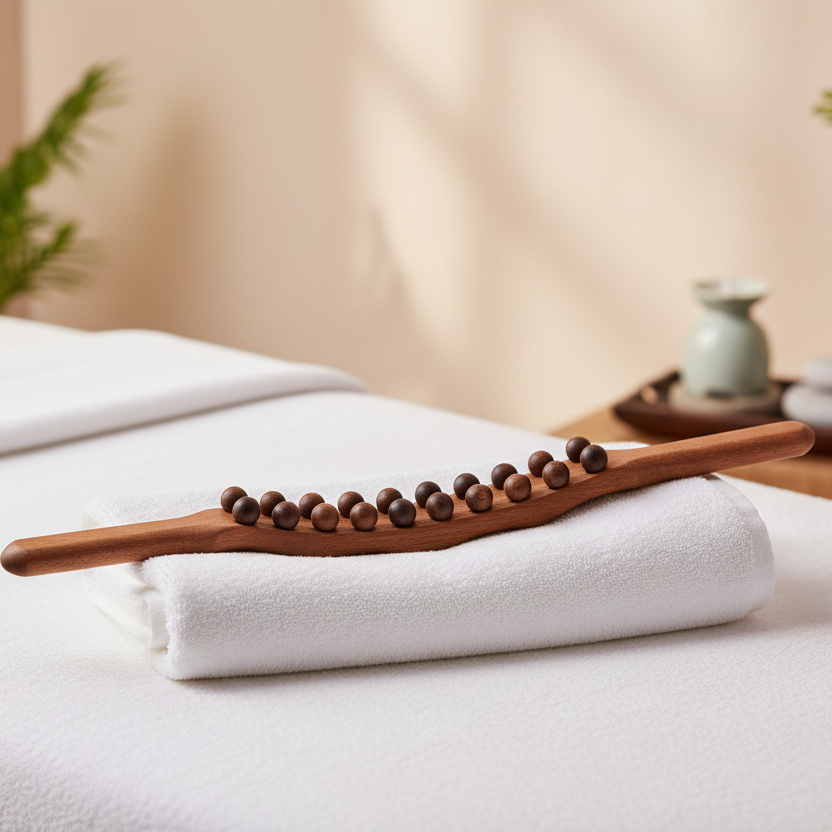 THERAWOOD – Luxury Gua Sha Massage Stick made of Wood | Promotes Blood Circulation & Muscle Relaxation