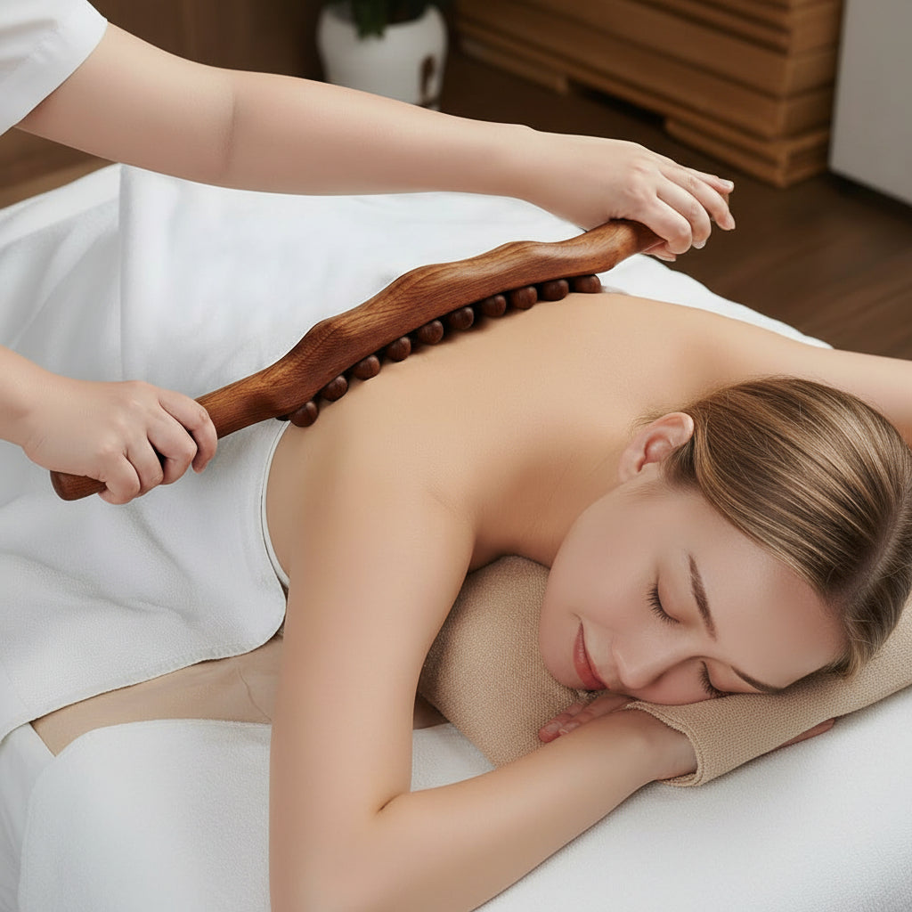 THERAWOOD – Luxury Gua Sha Massage Stick made of Wood | Promotes Blood Circulation & Muscle Relaxation