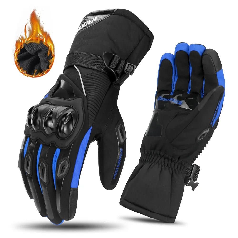 THERMOGRIP Moto Gloves - Waterproof winter motorbike gloves with 3-layer insulation & carbon fibre protection