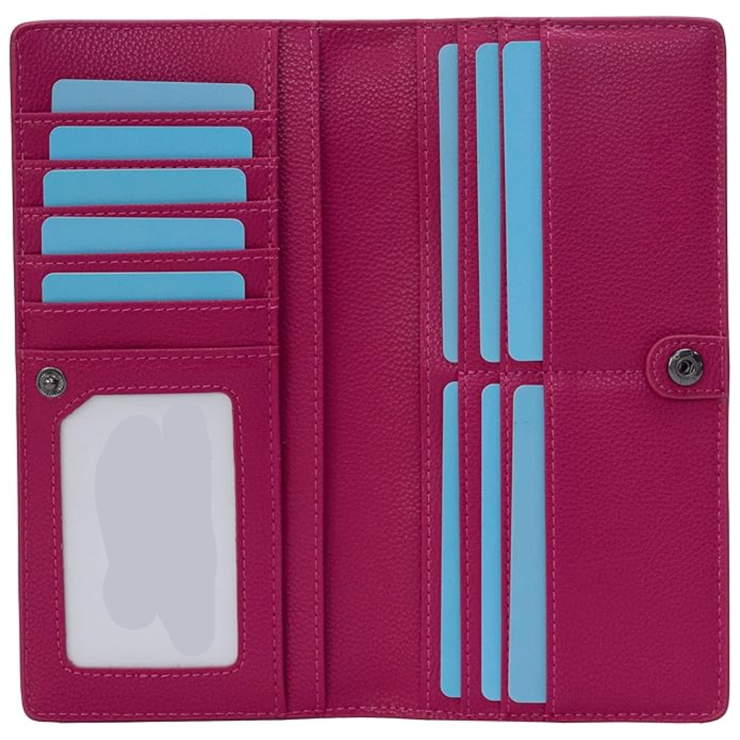 Ultra-thin RFID Blocking Leather Card Wallet - Renée