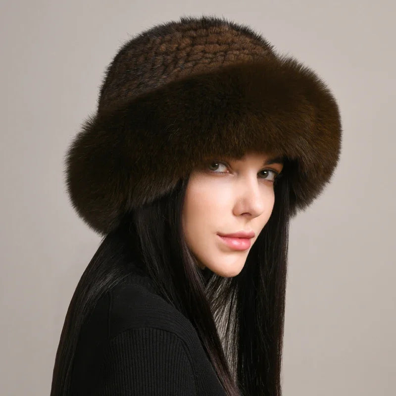 Vellara Mink Fur Hat Luxe Winter Accessory for Cozy Warmth