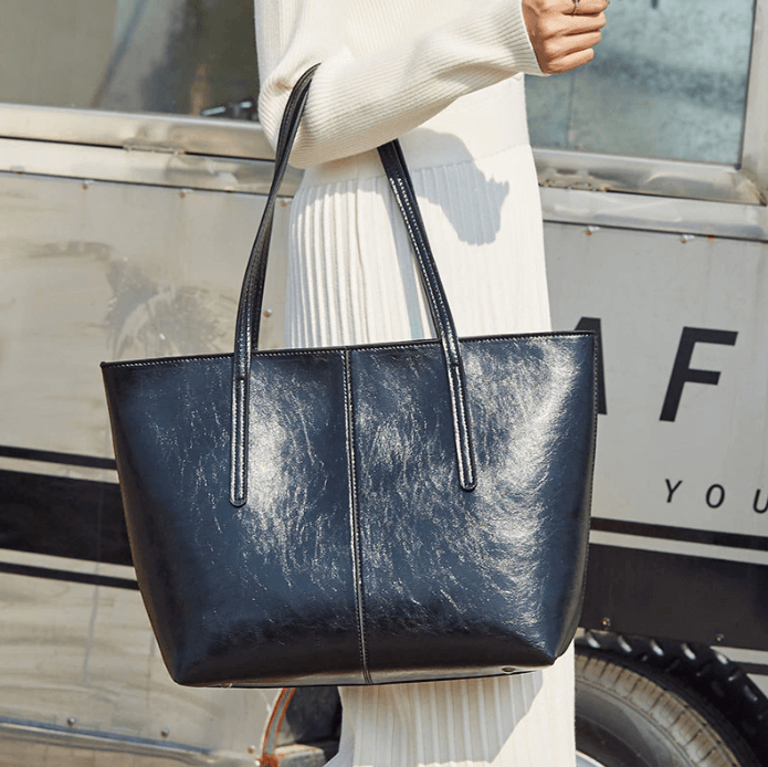 Vintage Leather Style Shopper Bag