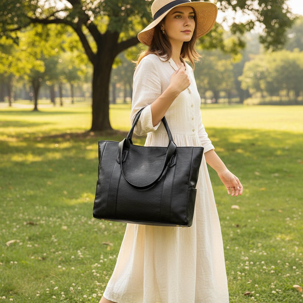 VINTARIS – Elegant leather shoulder bag with retro touch and smooth surface