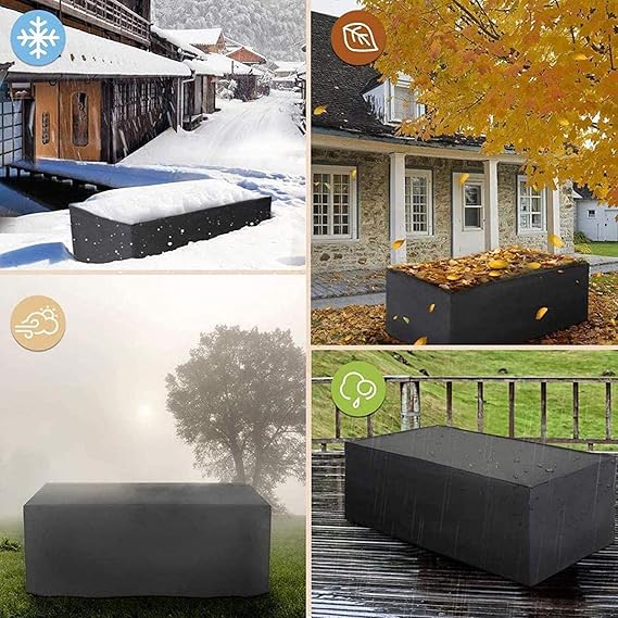 Waterproof Furniture Cover for Garden Black Polyester