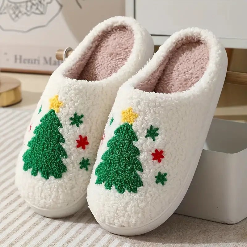 WINTERHOOF – Warm, Non-Slip House Slippers with Deer Motif for Winter
