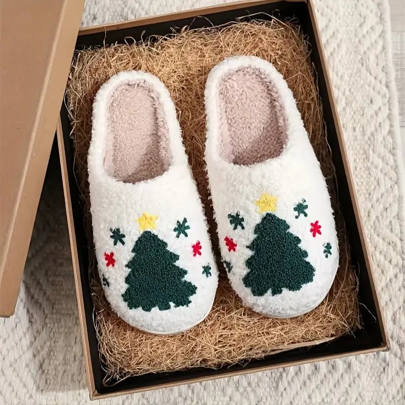 WINTERHOOF – Warm, Non-Slip House Slippers with Deer Motif for Winter