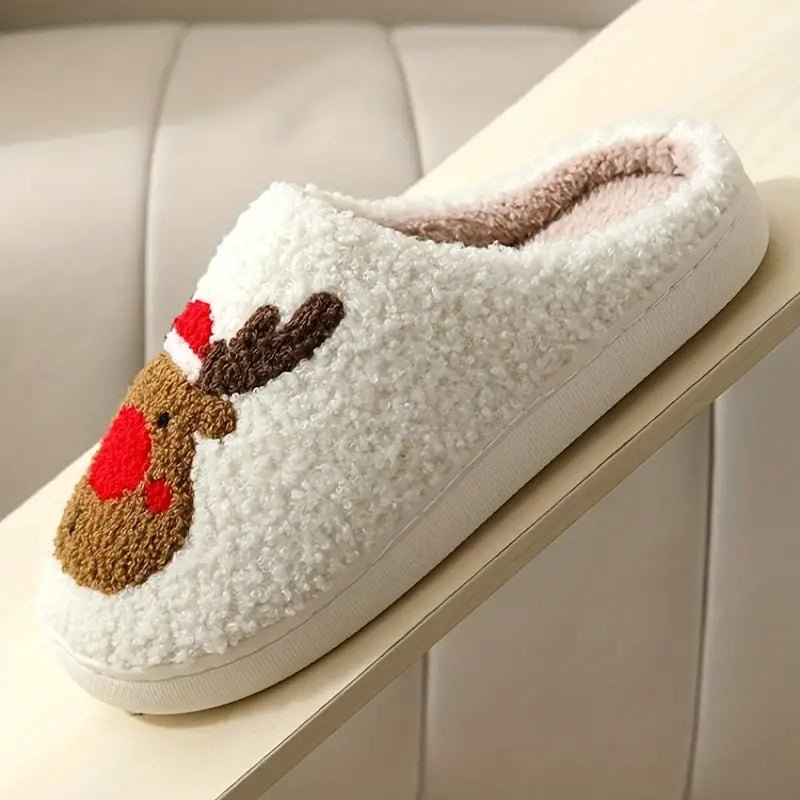 WINTERHOOF – Warm, Non-Slip House Slippers with Deer Motif for Winter