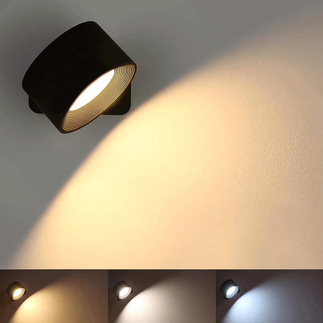 Wireless Wall Lamp – 360° Adjustable and Rechargeable LED Lighting (USB)