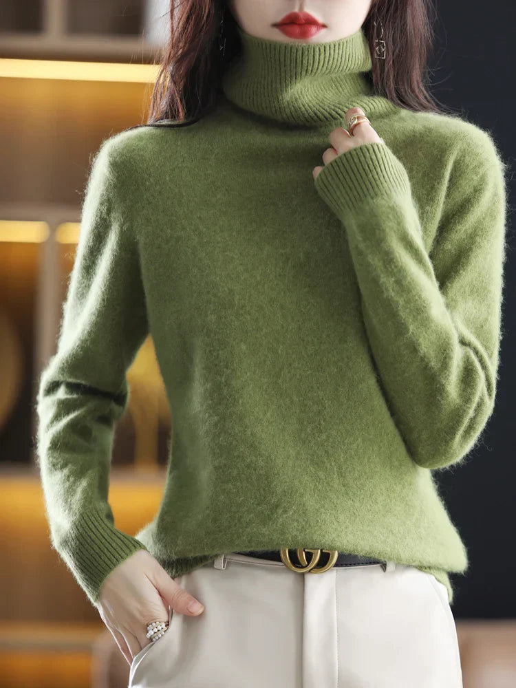 Women's 100 Percent Cashmere Turtleneck Sweater Warm Slim Fit Knit In 23 Colors